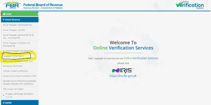 This image is about Taxpayer Profile Inquiry