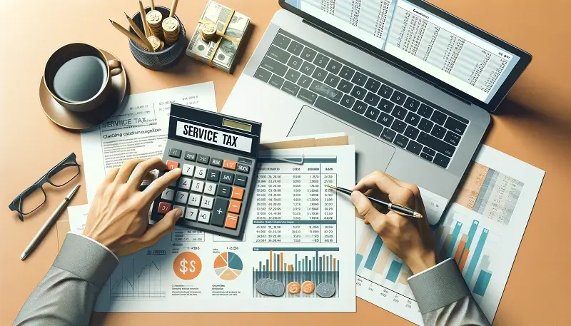 how to calculate service tax on flats